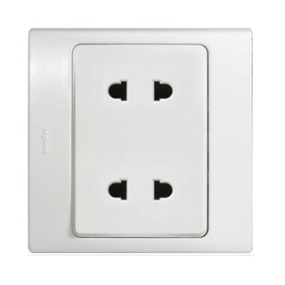Ổ cắm đôi 2 chấu mallia legrand trắng
