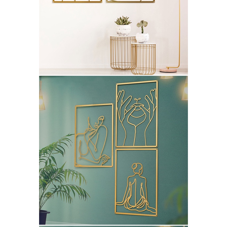 Mới Tranh Treo Tường Nghệ Thuật Bằng Sắt Màu Vàng Đồng Trang Trí Nội Thất