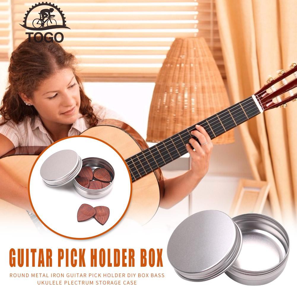 Hộp Đựng Miếng Gảy Đàn Ukulele Hình Tròn Bằng Kim Loại