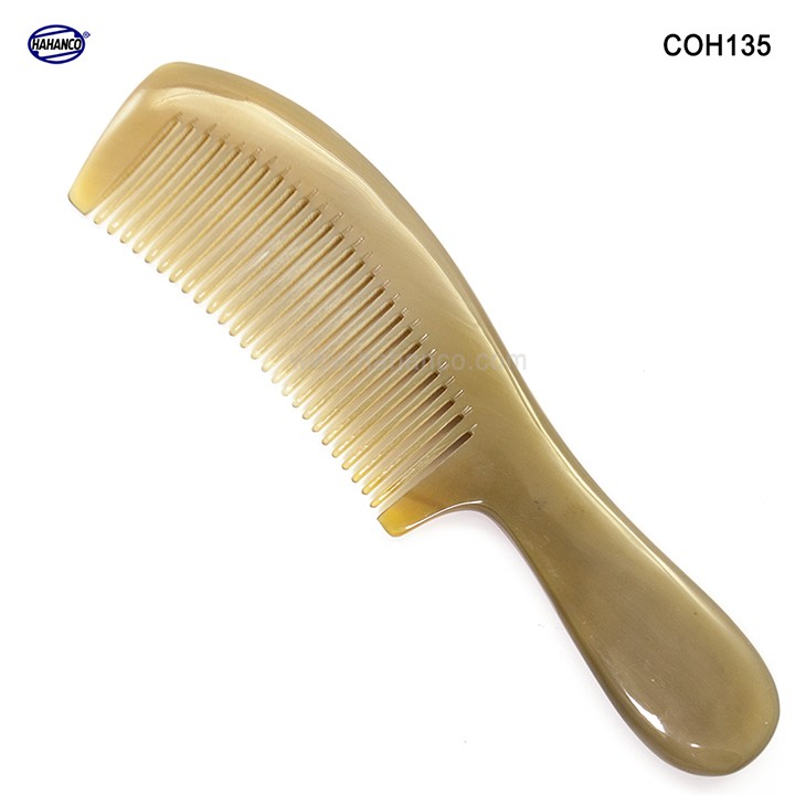 Lược sừng xuất Nhật (Size:XL- 20cm) Mẫu lược trơn chuẩn đẹp cao cấp - COH135 - Horn Comb of HAHANCO- Có lợi cho sức khỏe