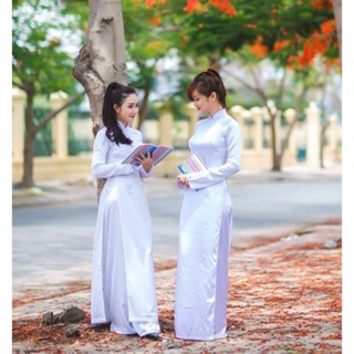 Áo dài phi trắng size nhỏ