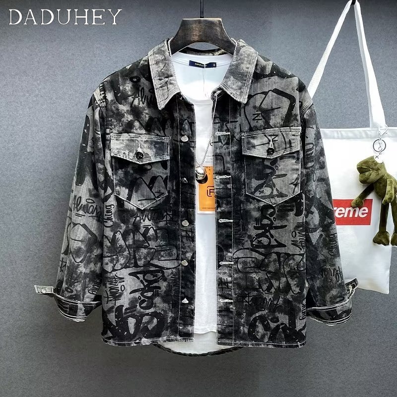 DaDuHey Autumn Fashion Brand Loose Shirt Jacket Ins Men's Trendy Fashion Joker Handsome Casual Denim Jacket