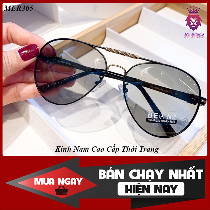Kính Râm Nam Cao Cấp Mẫu Mới - Thời Trang Cổ Điển - Tròng Polarized Chống Lóa - MER305