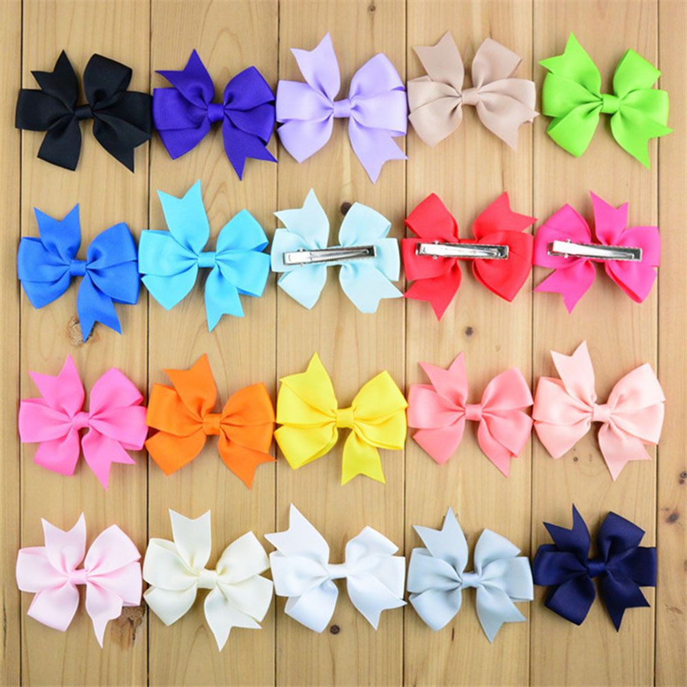 XIANSTORE 10pcs Color At Random Gifts Baby Headdress Solid Grosgrain Ribbon Barrette Butterfly Hairpin Bow Flower Children Floral Girl Hair Clip