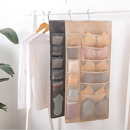 Túi Đựng Tất Đồ Lót Treo 2 Mặt Nhiều Ngăn Chứa