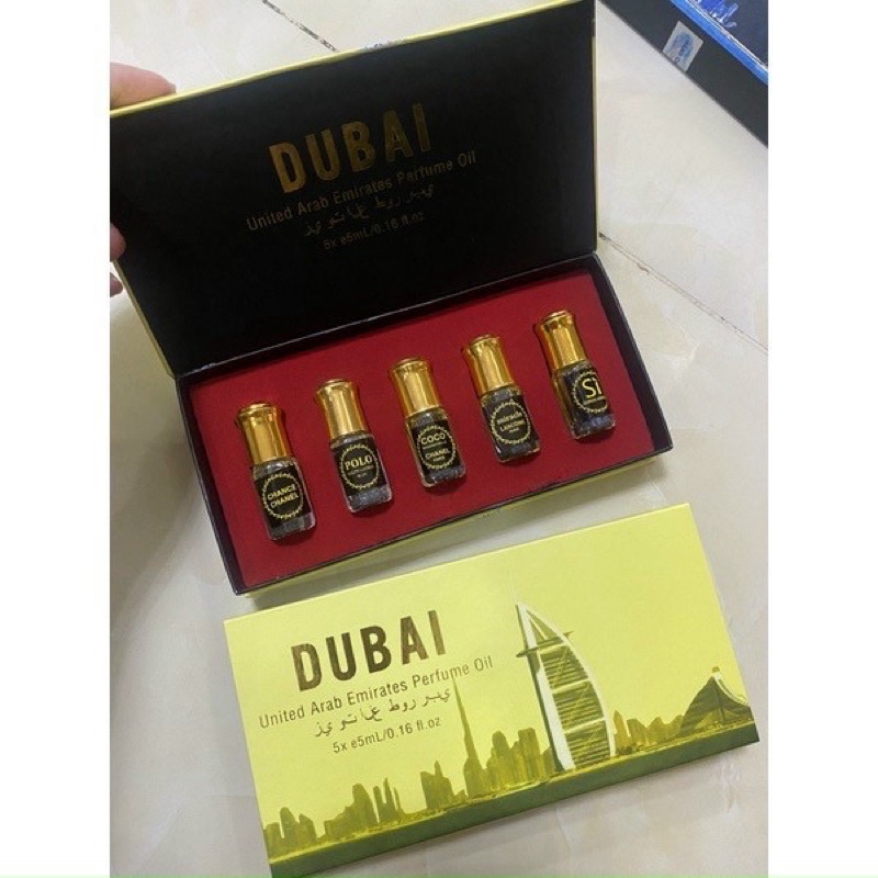 SET 5 CHAI TINH DẦU NƯỚC HOA DUBAI