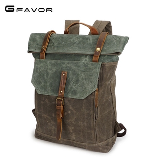 G-Favor Balo vải canvas phối da bò cao cấp - Mẫu 5191-1