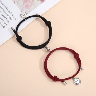 Vòng tay đôi nam châm, charm hình mặt cười