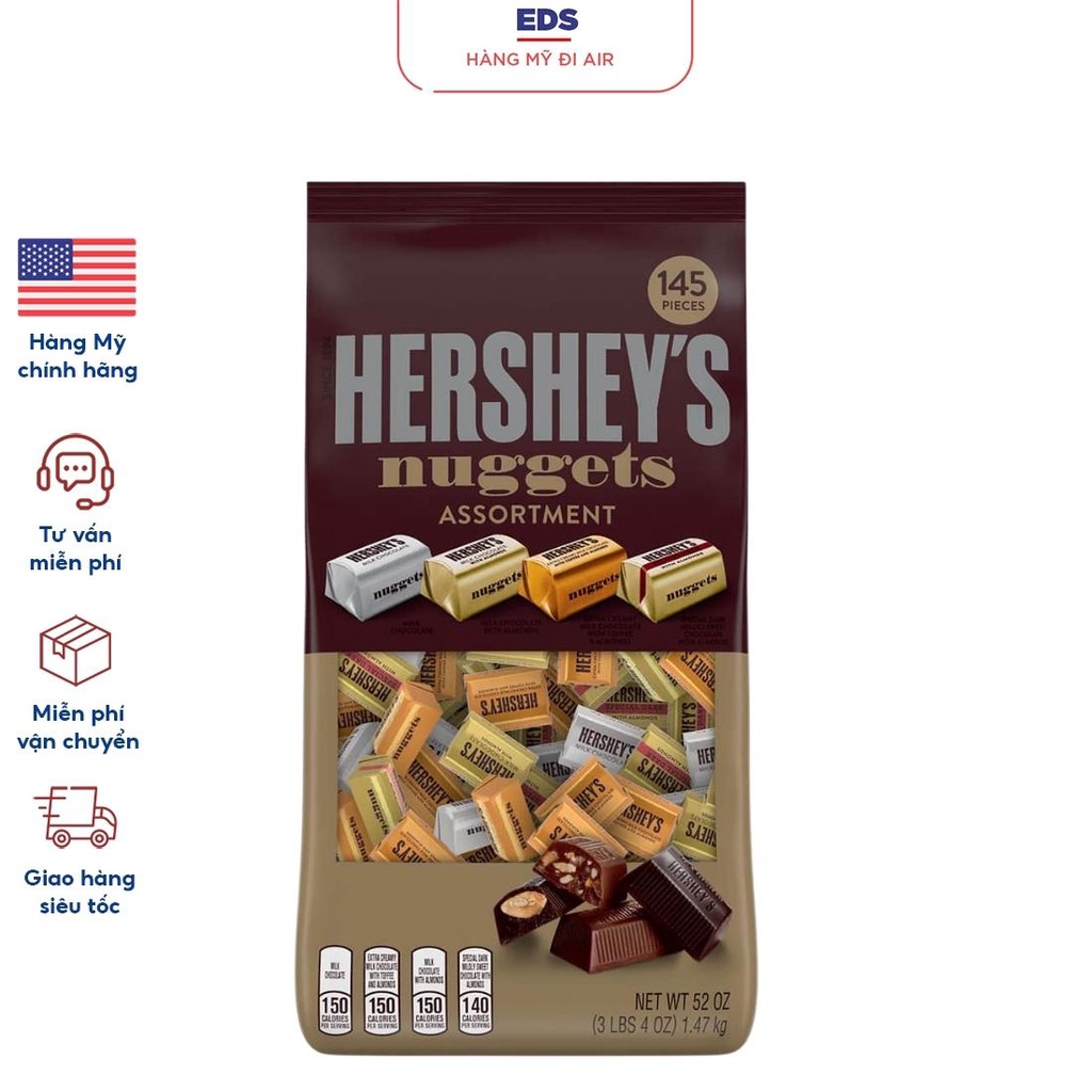 Kẹo chocolate tổng hợp date 4/2024 Hershey  có đến 4 hương vị khác nhau - EDS Hàng Mỹ