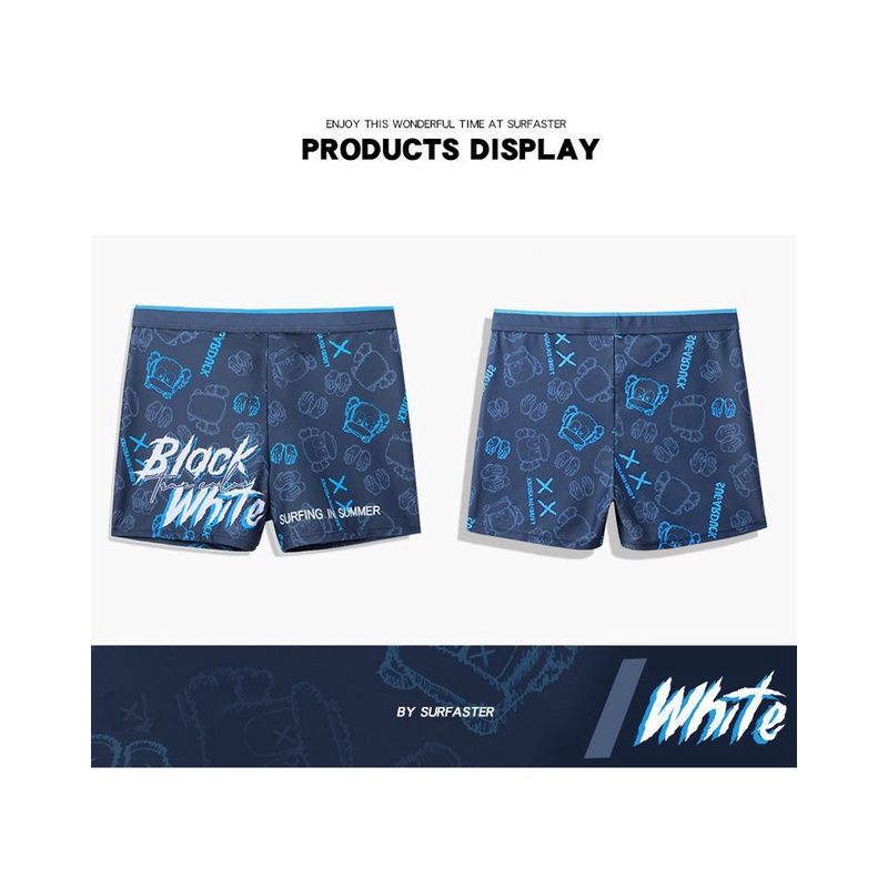 Quần bơi BOXER nam với họa tiết phong cách thể thao, thiết kế chuyên nghiệp, mau khô QB264