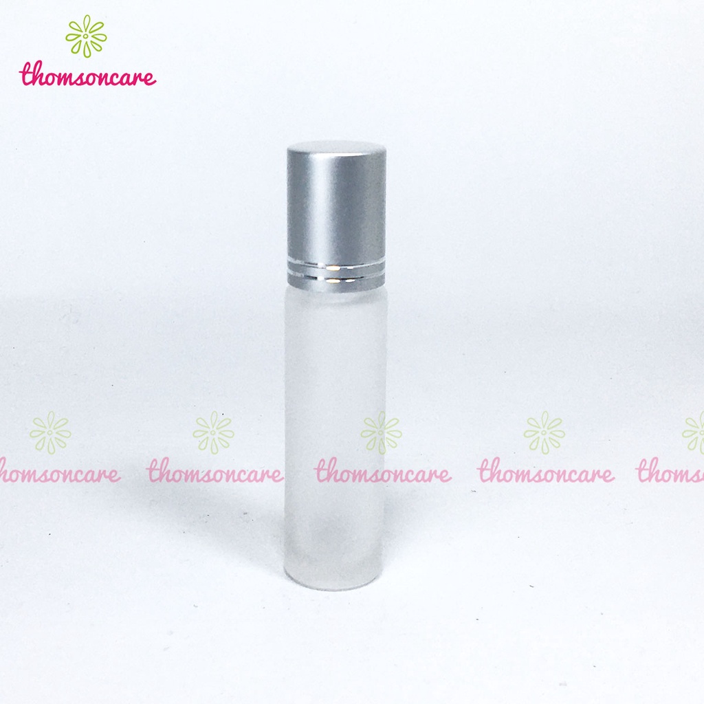 Chai bi lăn 10ml cao cấp - vỏ lọ thủy tính chiết mỹ phẩm, nước hoa, dầu dừa, triết tinh dầu nhỏ gọn thân mờ nắp bạc