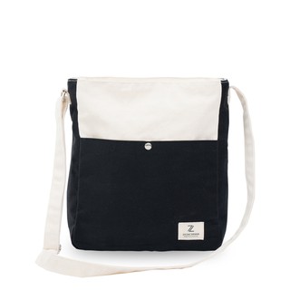 Túi đeo chéo lớn vải bố Ziczac Design