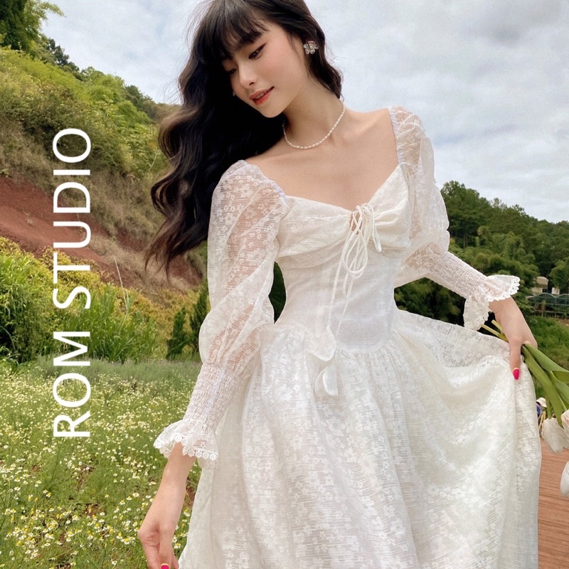 Đầm voan gân hoa Lily dress