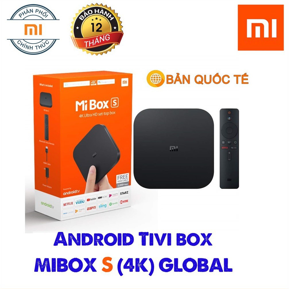 Tivi Box Xiaomi Mi box S 4K SX 2020 Bản Quốc Tế Tiếng Việt Tìm Kiếm Giọng Nói