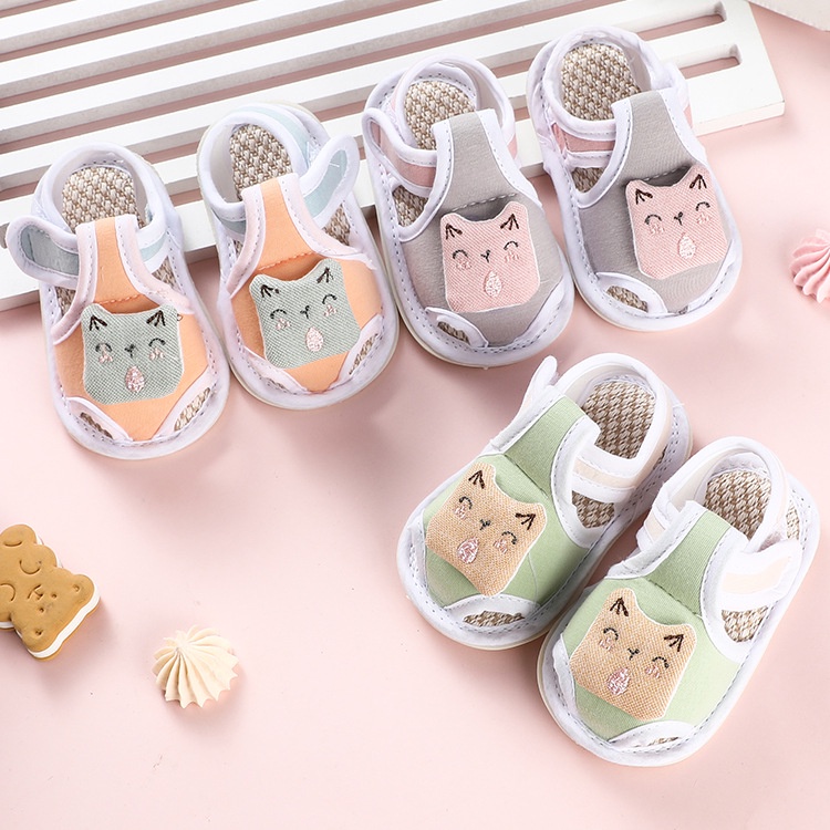 GIÀY TẬP ĐI MỀM MẠI CHO BÉ 4-12 tháng. XĂNG ĐAN QUAI DÁN BẰNG VẢI CHO BÉ TẬP ĐI. BABY LINK