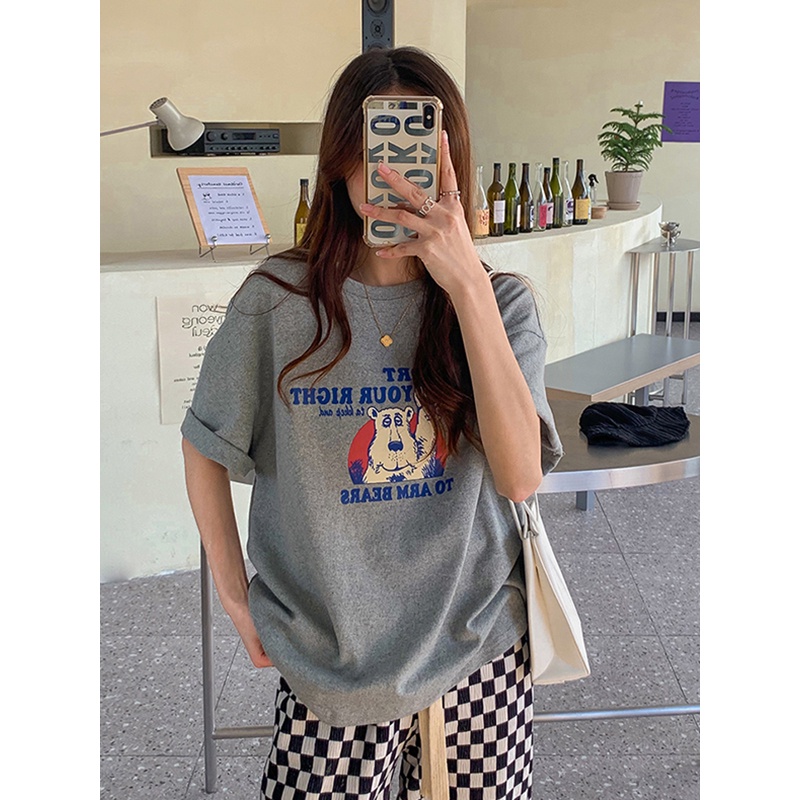 NRVP Áo Thun Nữ Tay Ngắn In Hình Phong Cách Hàn Quốc Thời Trang Mùa Hè 2022