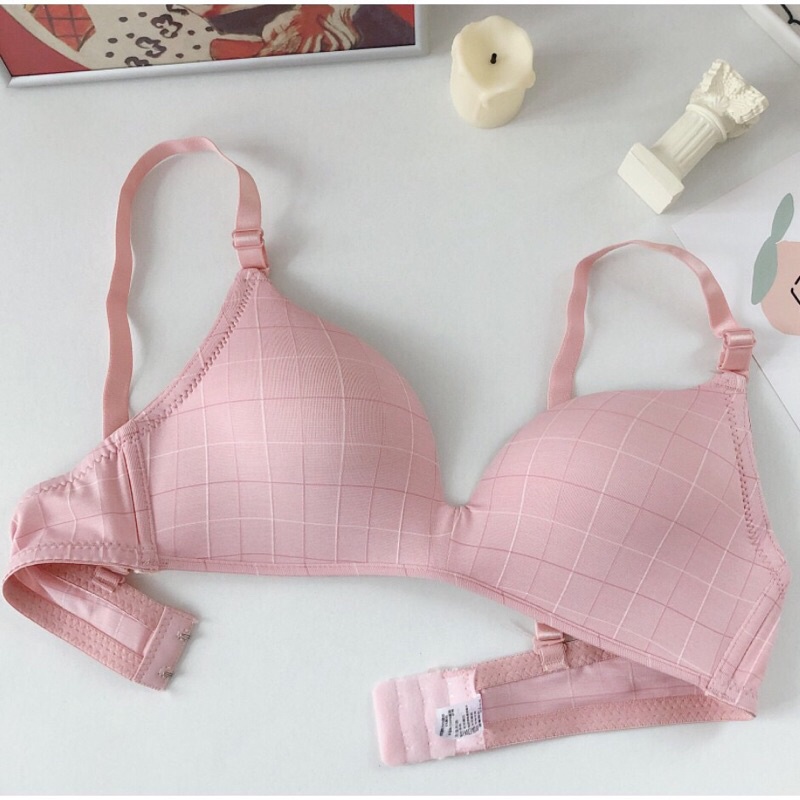 Áo ngực nữ không gọng đệm mỏng hoạ tiết kẻ caro nhẹ nhàng thoải mái Q203