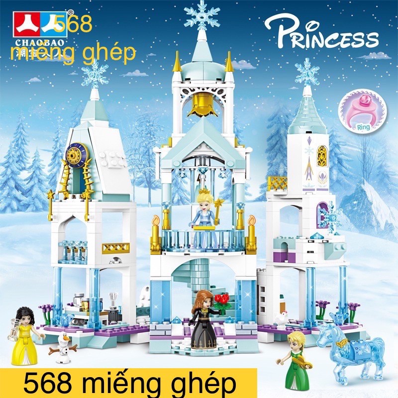Đồ chơi xếp hình lego con gái xếp hình lắp ráp lâu đài công chúa 568 miếng ghép