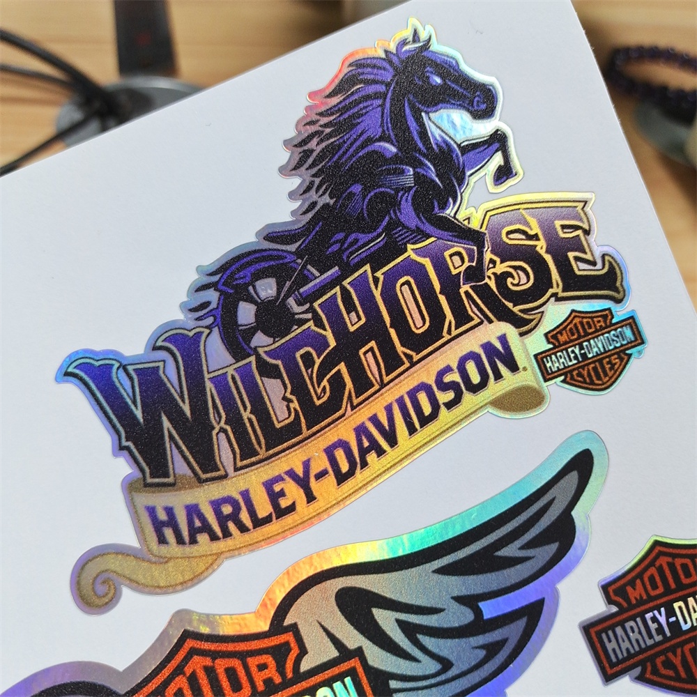 Miếng dán trang trí nón bảo hiểm xe mô tô Harley-Davidson màu laser