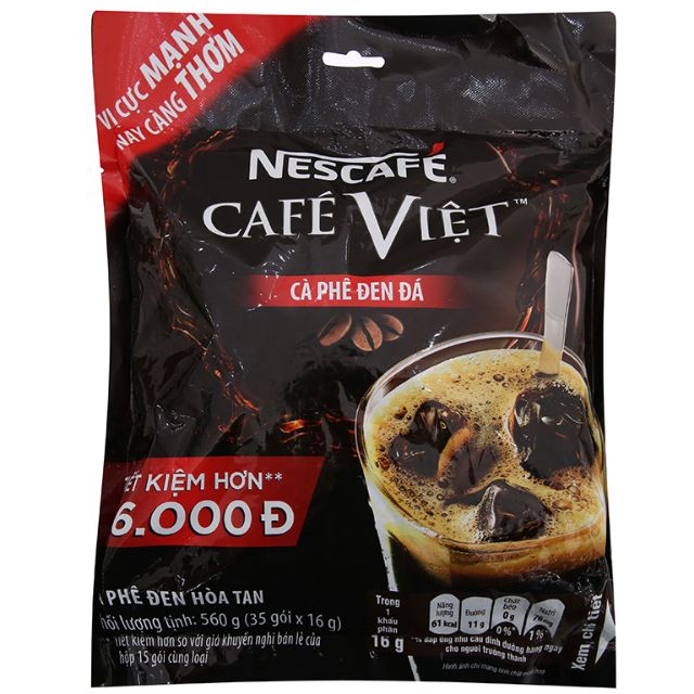 Bịch 35 gói Cà phê đen hòa tan NesCafe Café Việt