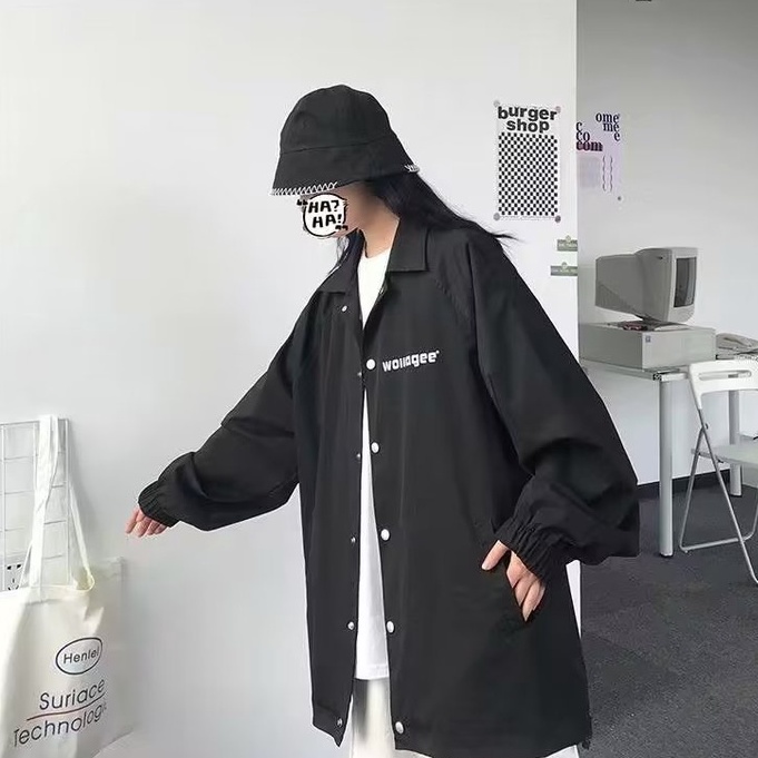 áo khoác gió 2 lớp thời trang unisex áo varsity jacket đồ đôi áo khoác kaki nữ trẻ tuổi chất đũi cao cấp áo khoác dù from rộng áo khoác cardigan