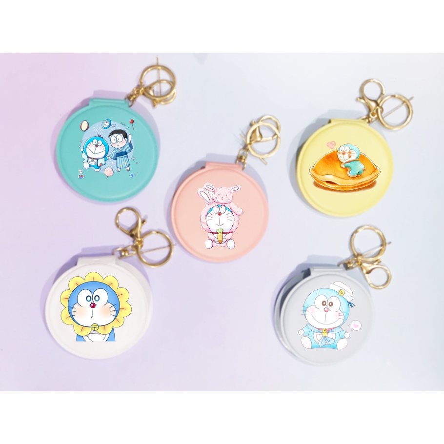 Gương doremon 2 mặt GIK23 móc khoá gương in hình hoạt hình cute dễ thương