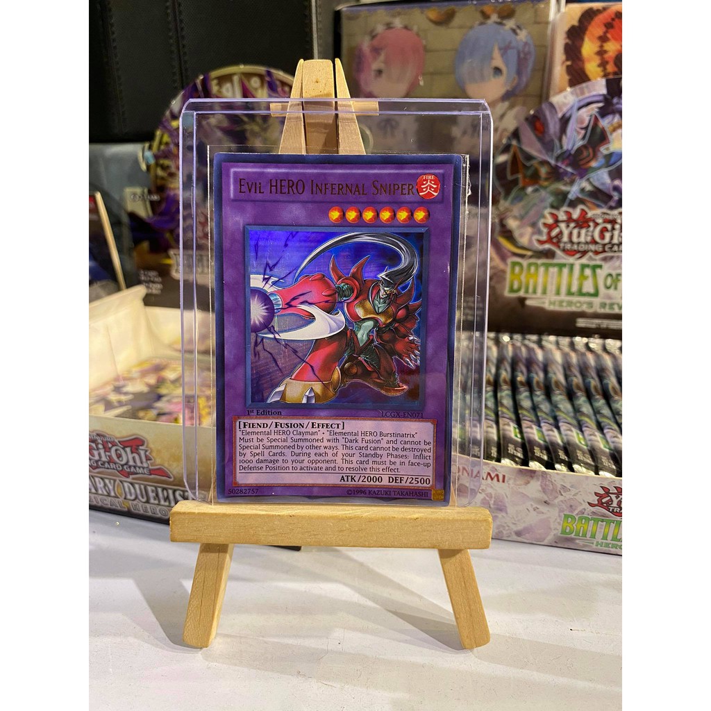 Lá bài thẻ bài Yugioh Evil Hero Infernal Sniper – Ultra Rare - Tặng bọc bài nhựa bảo quản