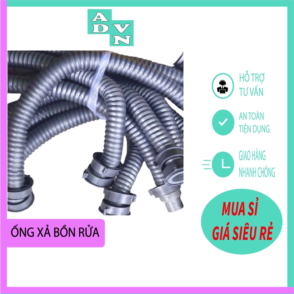 Ống xả ruột gà bồn rửa chén có 1 đầu răng, 2 đầu răng dài 40-60cm giá rẻ