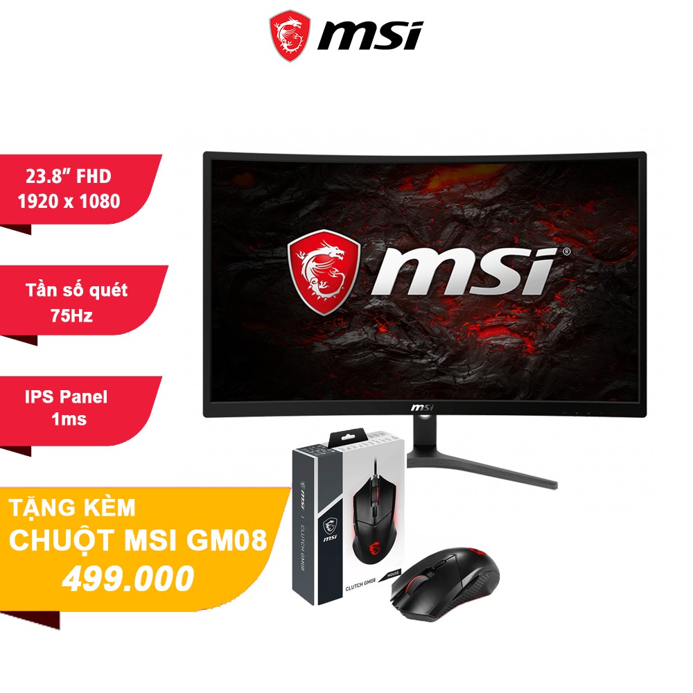 Màn hình cong Gaming Optix G241VC 24inch FHD 75hz 1ms AMD FreeSync