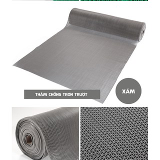 Thảm nhựa lưới trải sàn màu xám chống trơn tuyệt đối - khổ 90cm x 50cm