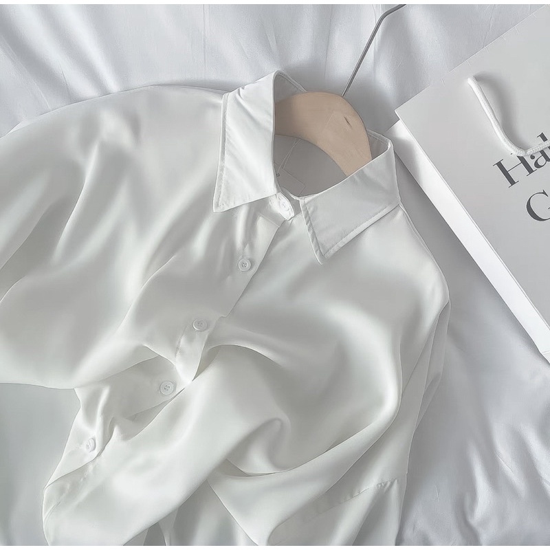 Áo sơmi trắng trơn basic không nhăn