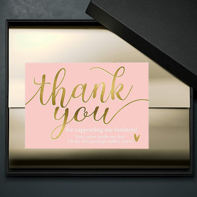 HO 50 Thank You Cards Pink Bulk Note Cards Embossed Letters Perfect for Wedding Baby Shower Business Graduation Bridal Shower Birthday Engagement Present Package Decor