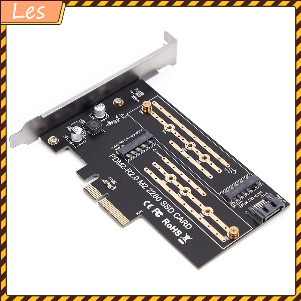 Thẻ chuyển đổi M.2 NVME sang PCIE M+B Key SSD sang PCI-E 3.0 X4 SATA