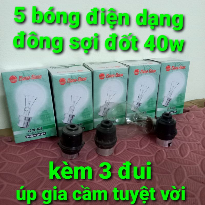 Bóng điện sợi đốt rạng đông 60w, 40w, bóng điện dạng đông, bóng úm gà, bóng ấm trứng