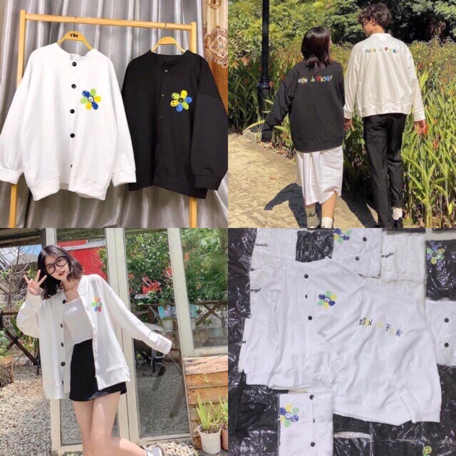 [ẢNH THẬT] ÁO CADIGAN, ÁO KHOÁC NHẸ NAM NỮ IN HOA CÚC MAISON UNISEX T&T SHOP | BigBuy360 - bigbuy360.vn