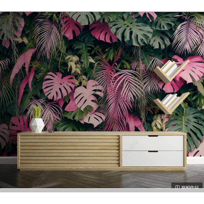 Giấy Dán Tường Hình Cây Mưa Nhiệt Đới 3d Trang Trí Phòng Ngủ / tv