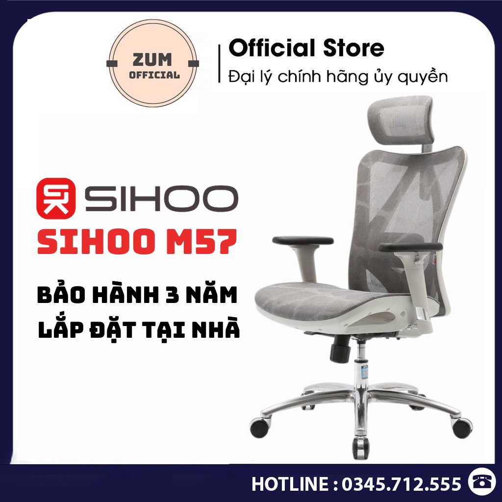 SIHOO M57, M57B Ghế lưới văn phòng thiết kế công thái học Ergonomic, đỡ thắt lưng, điều chỉnh cột sống