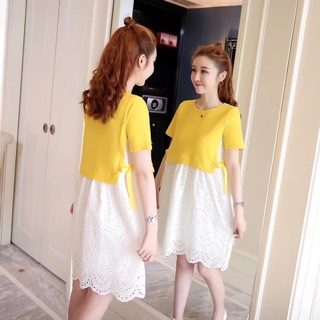 Váy bầu phối ren thêu cực đẹp!