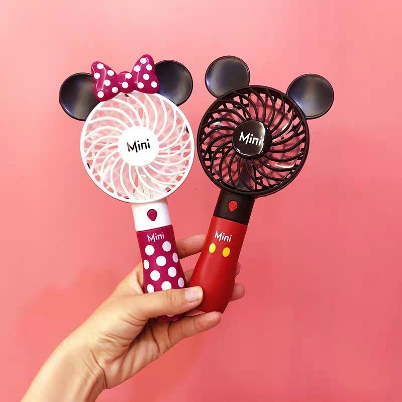 Quạt Mini Cầm Tay Hình Chuột Mickey Sạc Usb Siêu Đáng Yêu Cho Bé