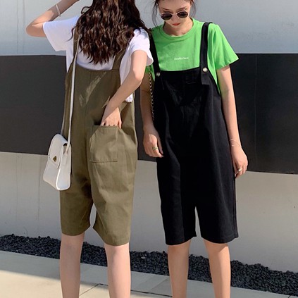 [SẴN] Quần yếm shorts khaki nữ Ulzzang Quảng Châu QYN8