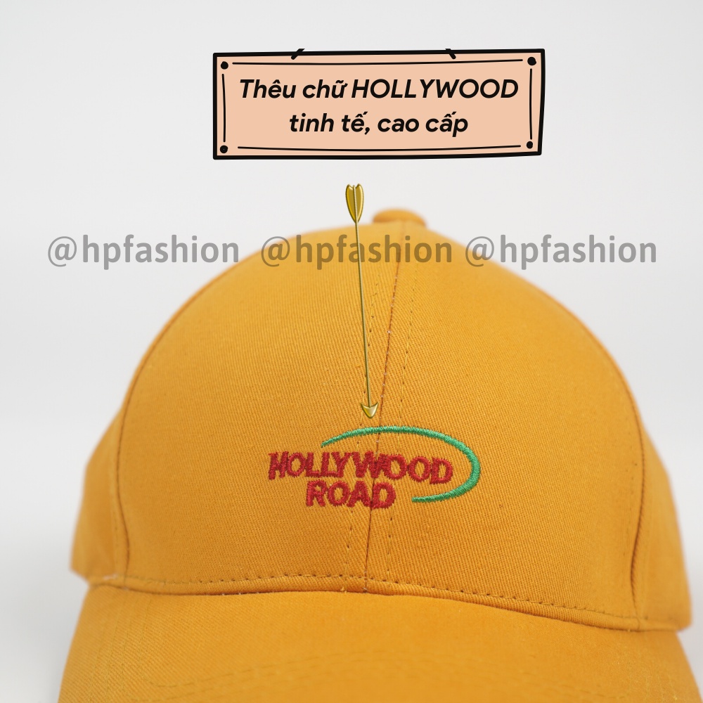 Mũ lưỡi trai ❤️ Nón kết thêu hình chữ HOLLYWOOD chất kaki cao cấp form unisex nam nữ N52 - Happy Style