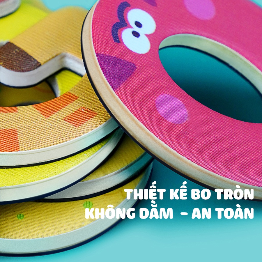 Bộ hộp CHỮ CÁI, SỐ ĐẾM NAM CHÂM giúp bé học CHỮ, TOÁN, TIẾNG ANH chính hãng TOI phù hợp bé 3 Tuổi+