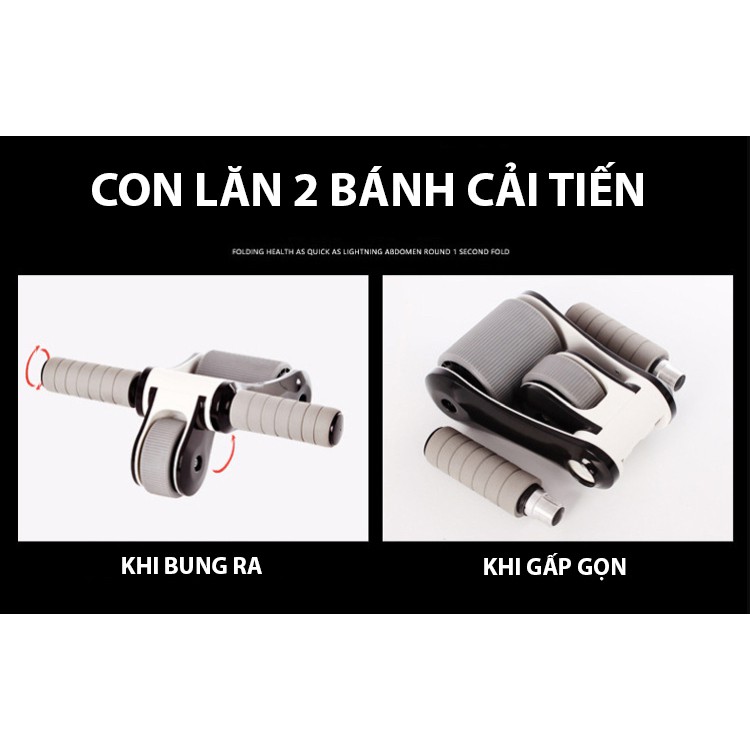 Con lăn tập bụng 2 bánh cải tiến gấp gọn