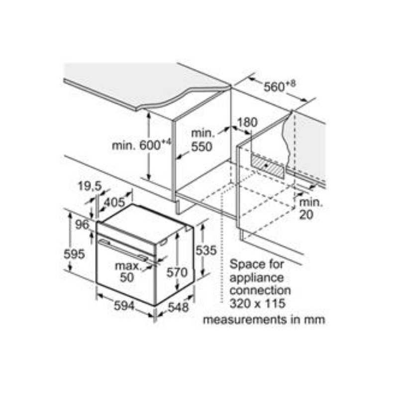 [FREESHIP HCM] Lò Nướng Âm Tủ Bosch HBS534BB0B 71L - 9 Chức Năng Nướng - Nhập Khẩu Châu Âu