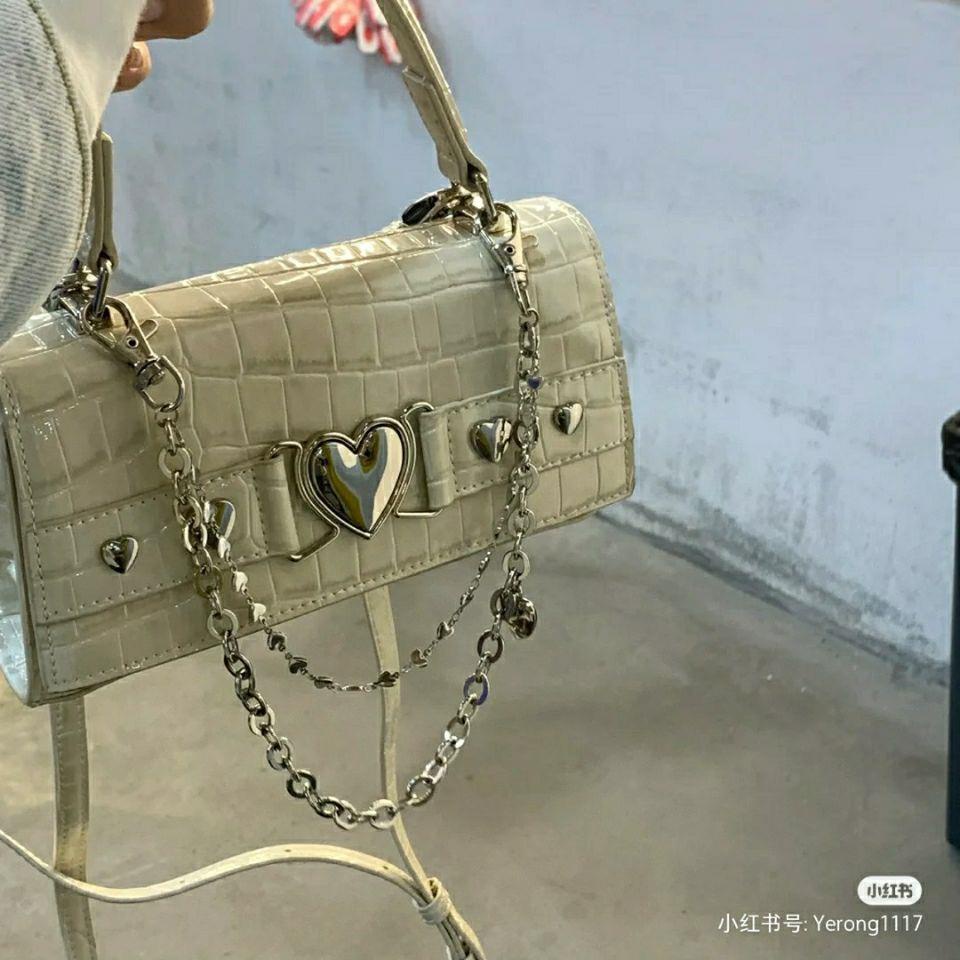 Túi Đeo Chéo Một Bên Vai Hình Vuông Nhỏ Hình Trái Tim Ánh Trăng Phong Cách Ngọt Ngào Cá Tính Cho Nữ