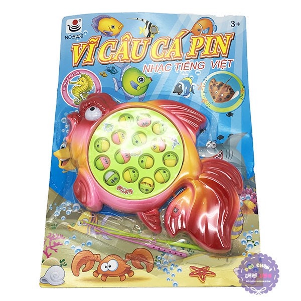 Đồ chơi câu cá điện trẻ em 15 con cá, 3 cần câu nam châm, phù hợp cho bé 2 - 6 tuổi, tặng kèm pin AA , Đồ chơi cho bé