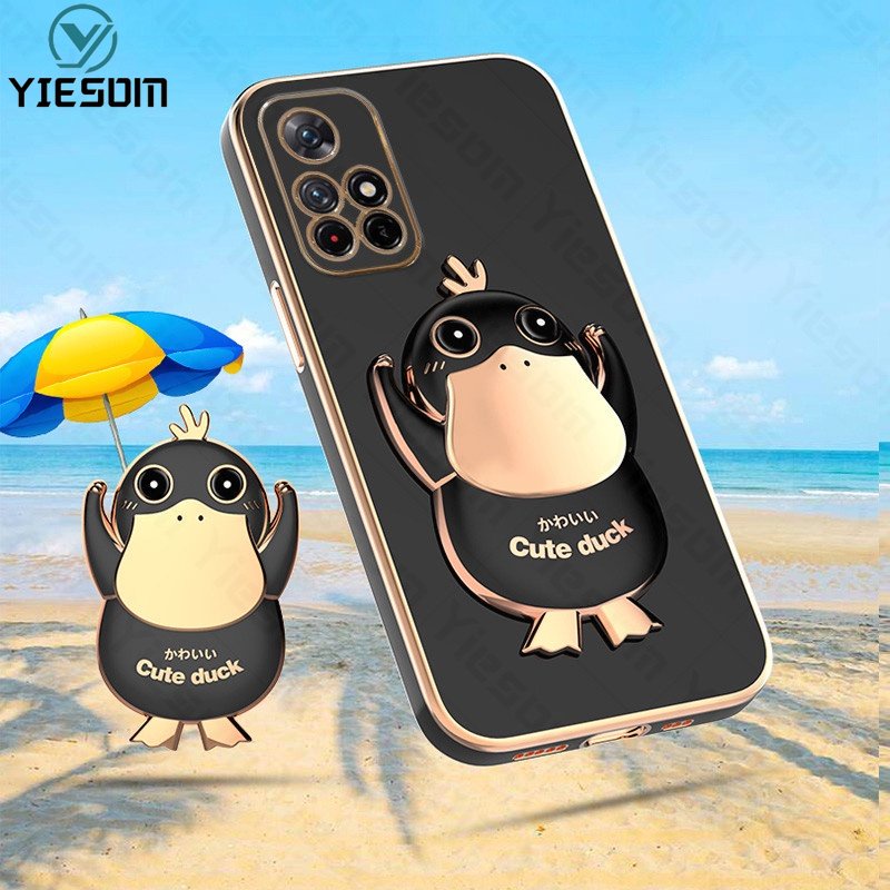 Ốp Điện Thoại Silicon Dẻo Kèm Giá Đỡ Hình Chú Vịt Dễ Thương Cho Xiaomi Redmi Note 11 10 Pro 11S 10S 4G 5G 9S 9 Pro
