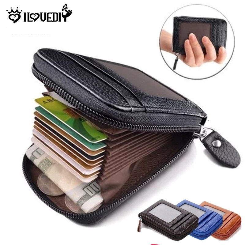 [DS] Ví Da Đựng Thẻ Có Khóa Kéo Cho Nam