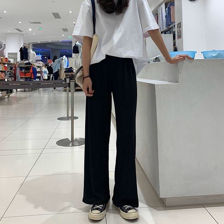 Quần Dài Ống Rộng Lưng Cao Thời Trang Mùa Thu Dễ Phối Đồ Cho Nữ