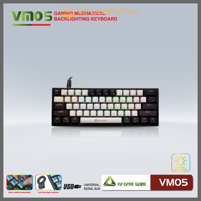 Bàn Phím Cơ VSP / VM05 / Led Rainbow / Bảo Hành 12 Tháng